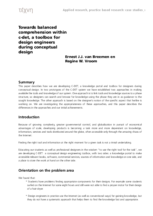 (PDF) Towards Balanced Comprehension Within C-Det, a Toolbox for Design ...