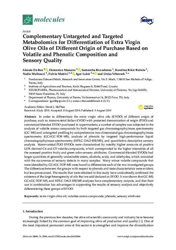 (PDF) Complementary Untargeted and Targeted Metabolomics for ...