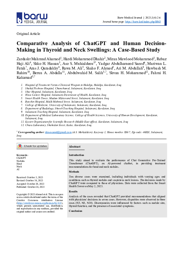 (PDF) Comparative Analysis of ChatGPT and Human Decision-Making in ...
