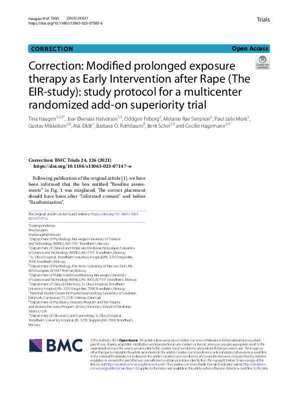 (PDF) Correction: Modified prolonged exposure therapy as Early ...