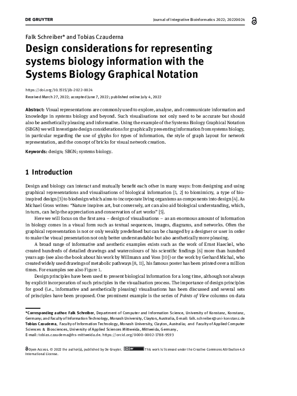 (PDF) Design considerations for representing systems biology ...