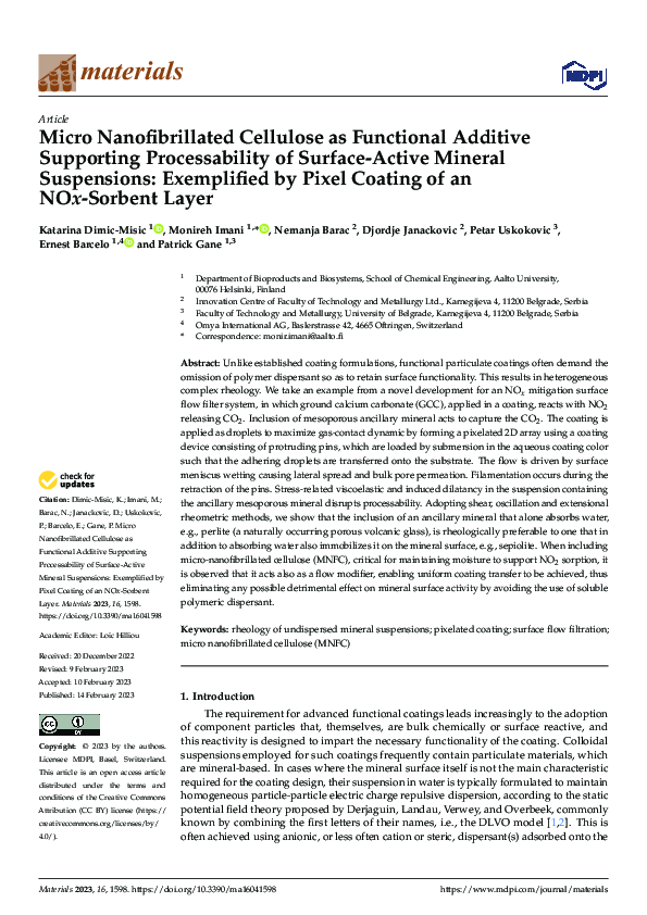 (PDF) Micro Nanofibrillated Cellulose as Functional Additive Supporting ...