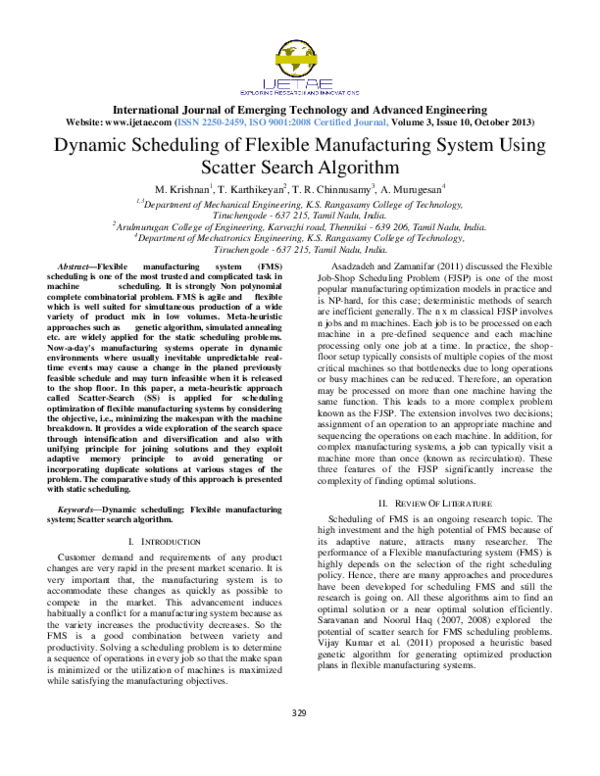 (PDF) Dynamic scheduling of flexible manufacturing systems using neural ...