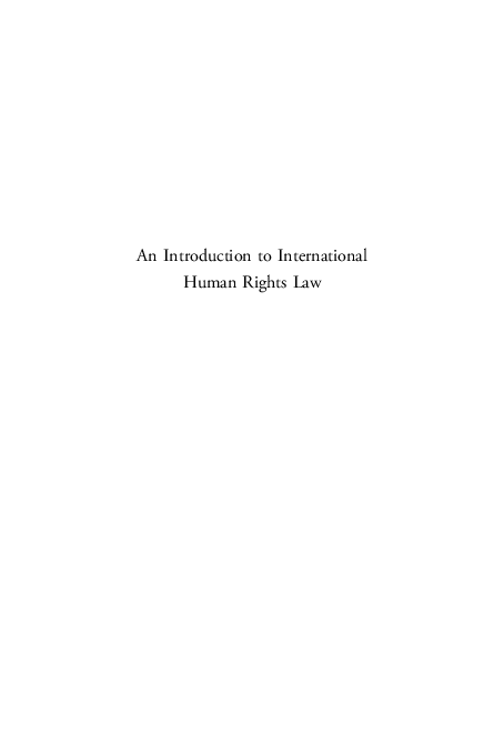 (PDF) An Introduction to International Human Rights Law