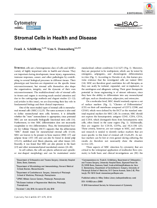 (PDF) Stromal cells in health and disease