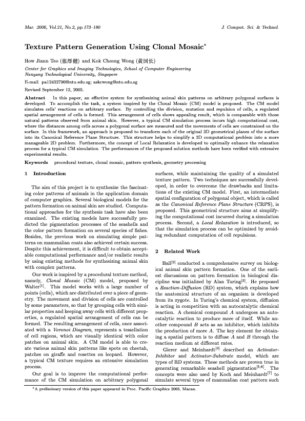 (PDF) Texture Pattern Generation Using Clonal Mosaic
