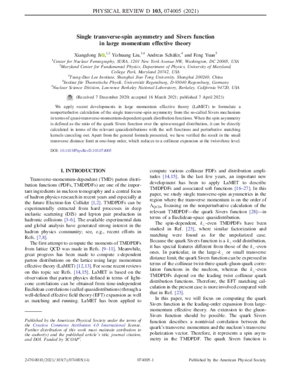 (PDF) Single transverse-spin asymmetry and Sivers function in large ...