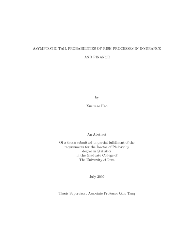 (PDF) Asymptotic tail probabilities of risk processes in insurance and ...