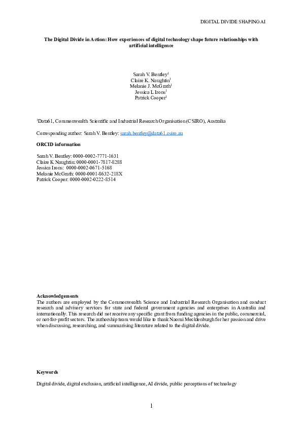 (PDF) The Digital Divide in Action: How Experiences of Digital ...