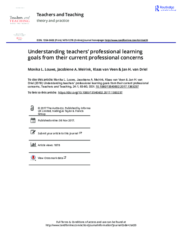(PDF) Understanding teachers’ professional learning goals from their ...
