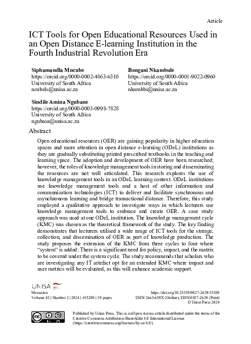 (PDF) ICT Tools for Open Educational Resources Used in an Open Distance ...