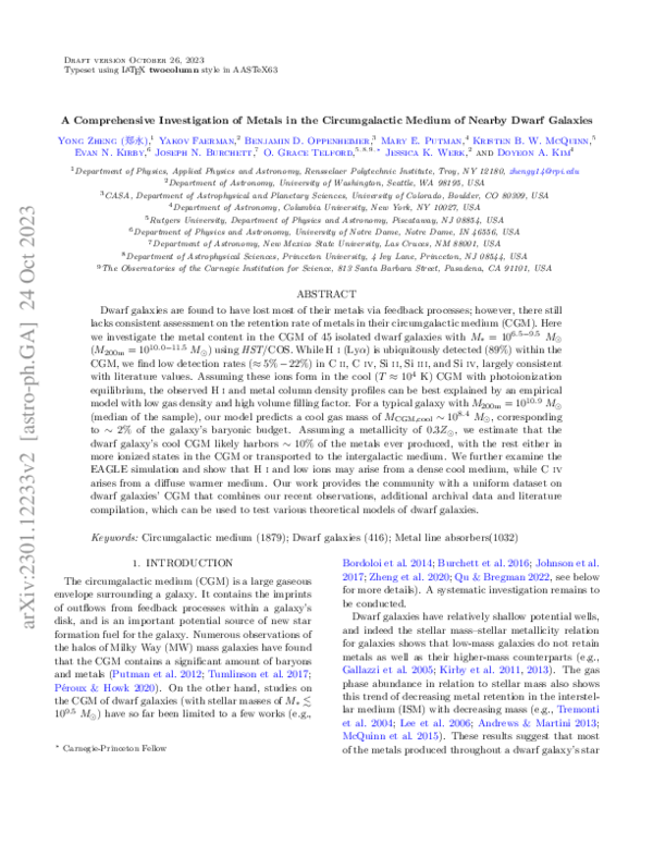 (PDF) A Comprehensive Investigation of Metals in the Circumgalactic ...