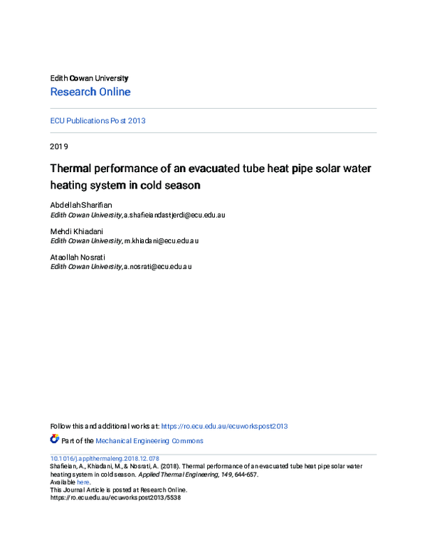 (PDF) Thermal performance of an evacuated tube heat pipe solar water ...