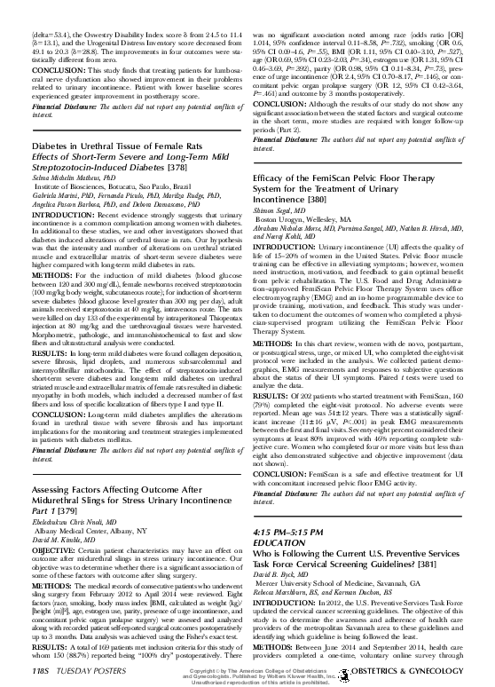 (PDF) Assessing Factors Affecting Outcome After Midurethral Slings for ...