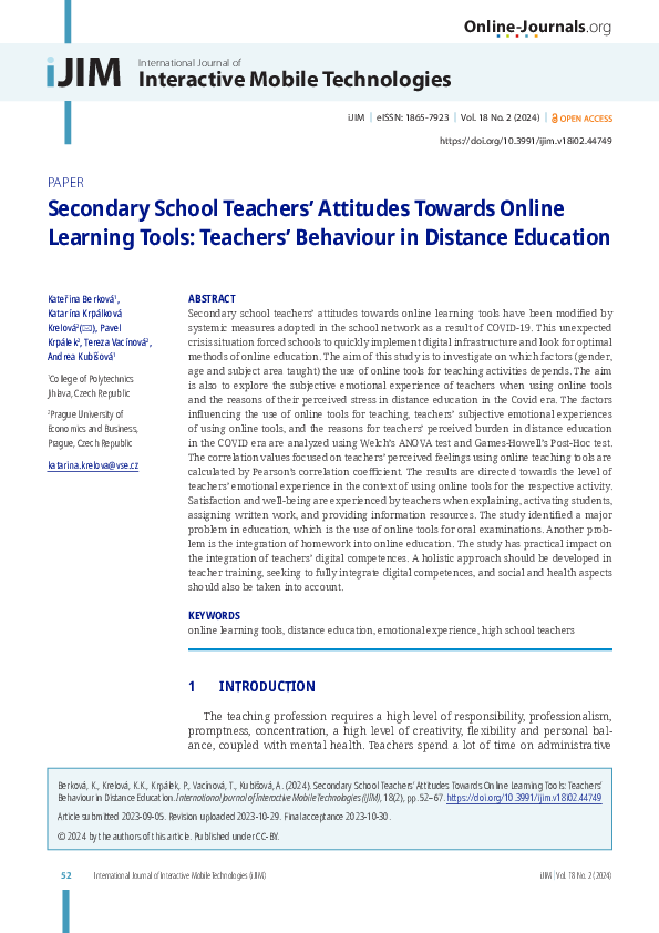 (PDF) Secondary School Teachers’ Attitudes Towards Online Learning ...