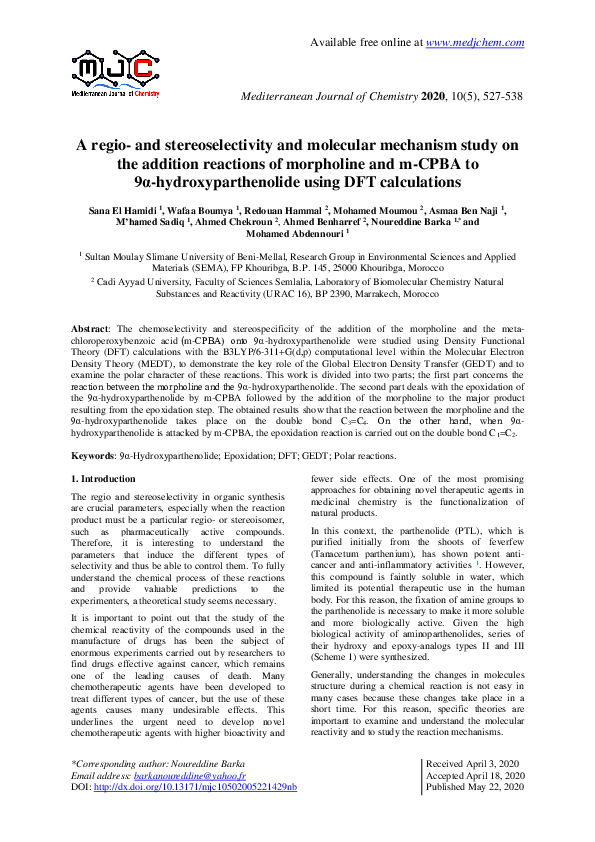 (PDF) A regio- and stereoselectivity and molecular mechanism study on ...