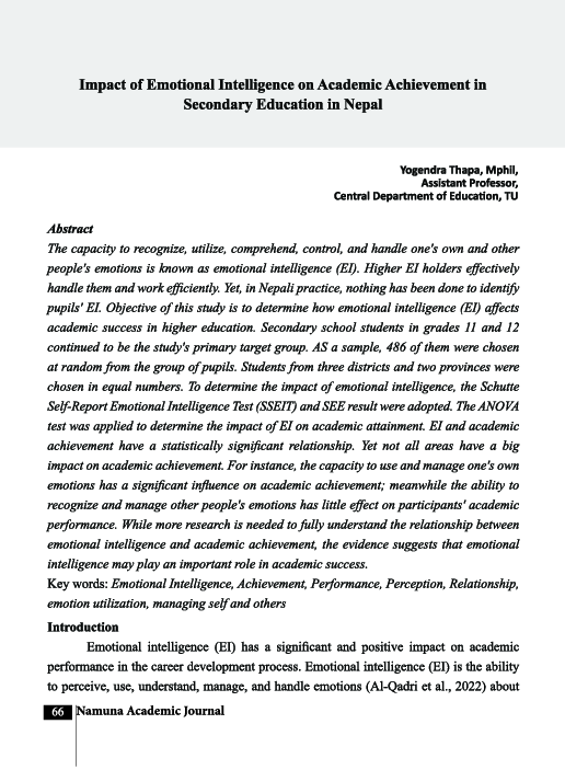(PDF) Impact of Emotional Intelligence on Academic Achievement in ...