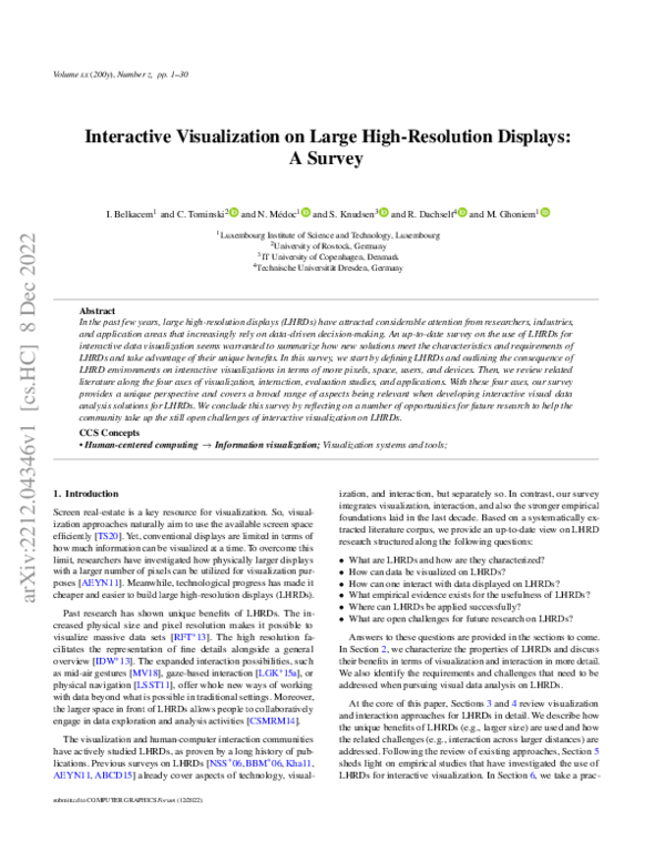 (PDF) Interactive Visualization on Large High-Resolution Displays: A Survey