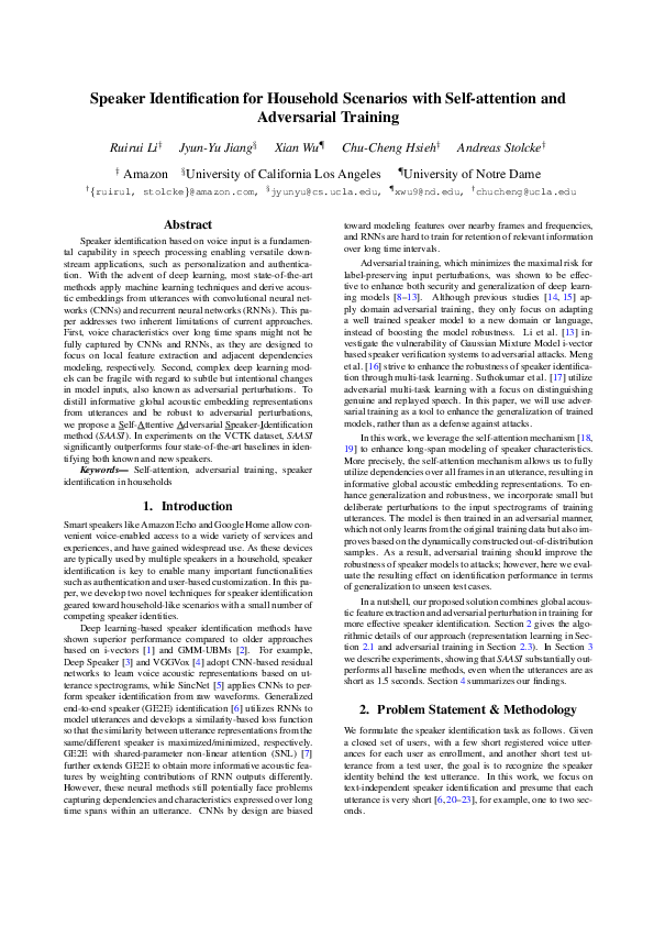 (PDF) Speaker Identification for Household Scenarios with Self ...