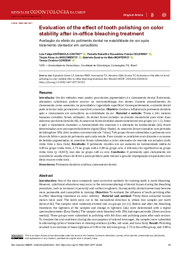 (PDF) Evaluation of the effect of tooth polishing on color stability ...