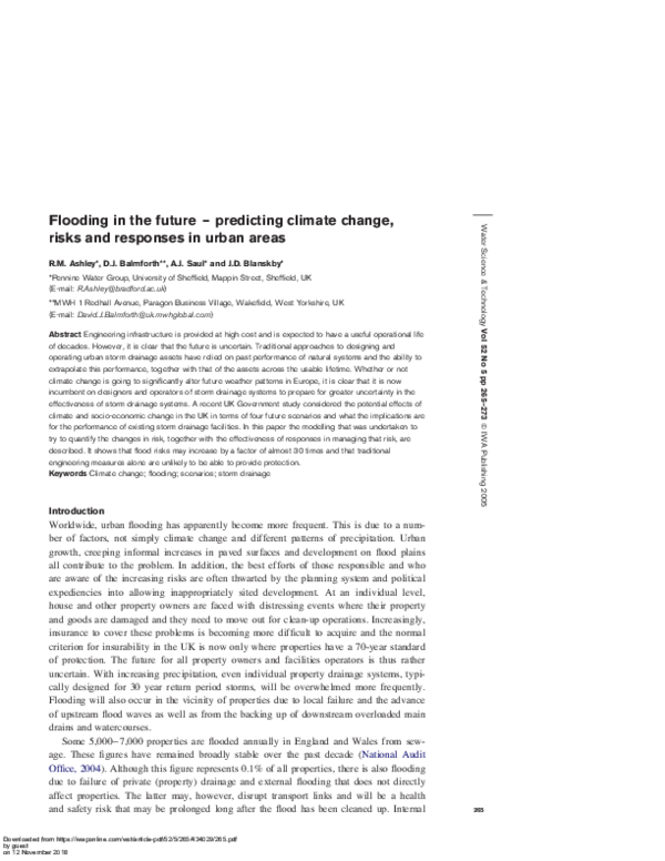 (PDF) Flooding in the future – predicting climate change, risks and ...