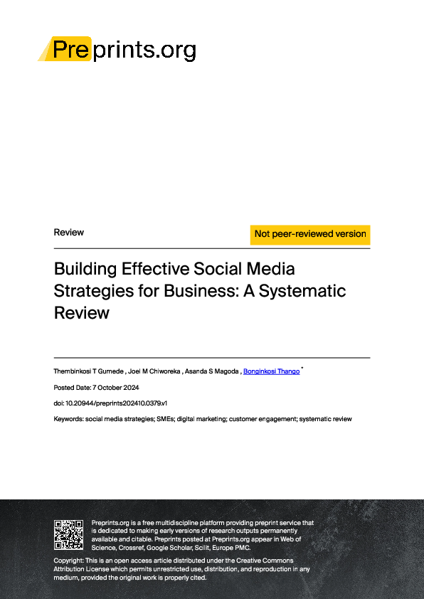 (PDF) Building Effective Social Media Strategies for Business: A ...