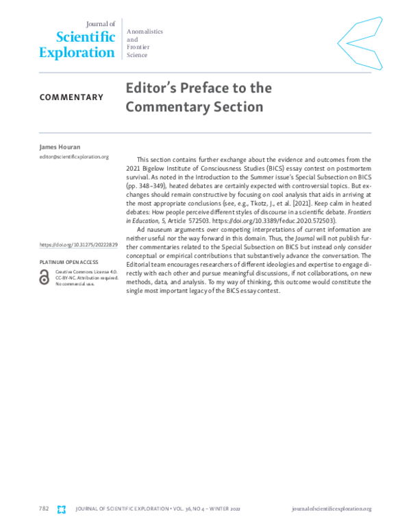 (PDF) Editor's Preface the Commentary Section