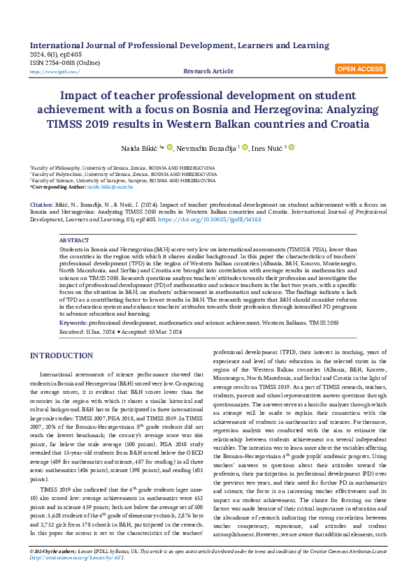 (PDF) Impact of teacher professional development on student achievement ...