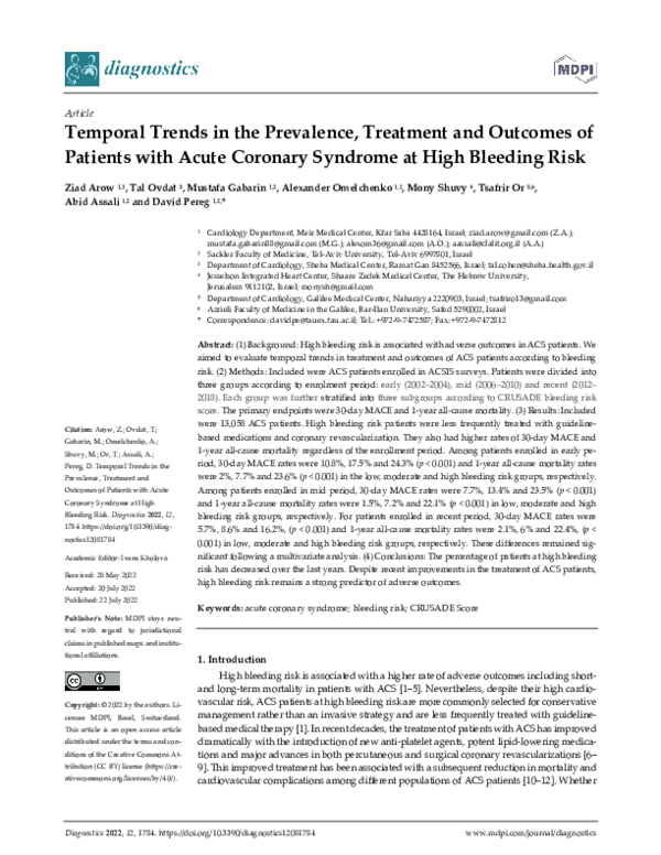 (PDF) Temporal Trends in the Prevalence, Treatment and Outcomes of ...