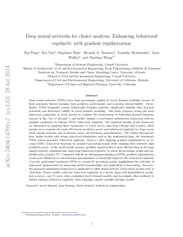 (PDF) Deep neural networks for choice analysis: Enhancing behavioral ...
