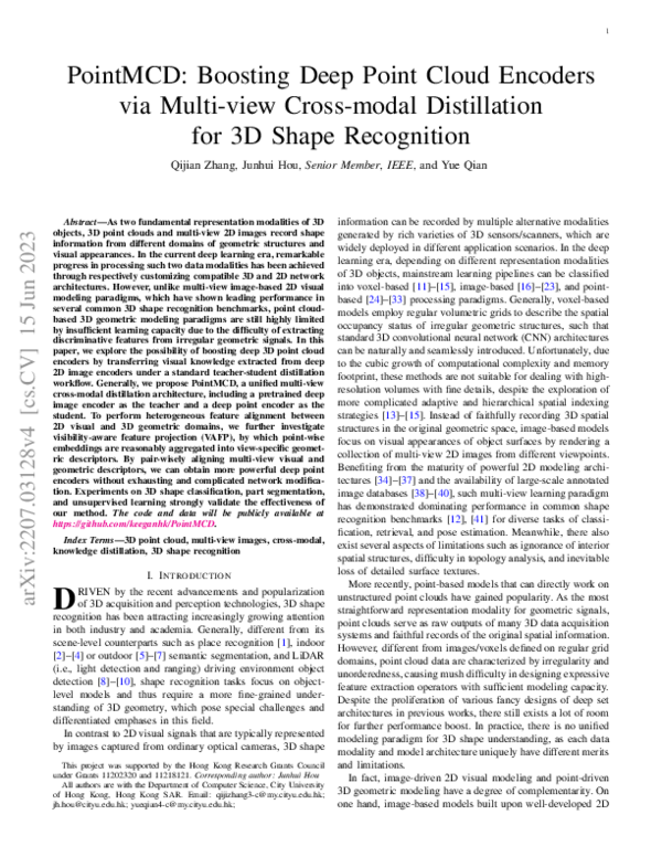 (PDF) PointMCD: Boosting Deep Point Cloud Encoders via Multi-view Cross ...