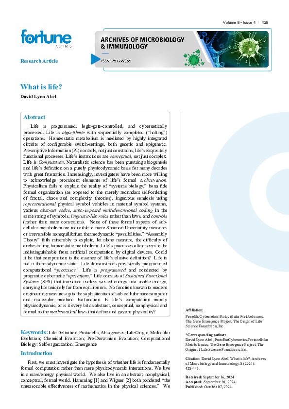 (PDF) What is life?