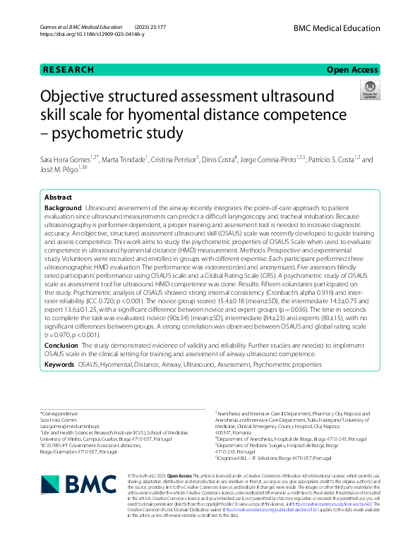 (PDF) Objective structured assessment ultrasound skill scale for ...
