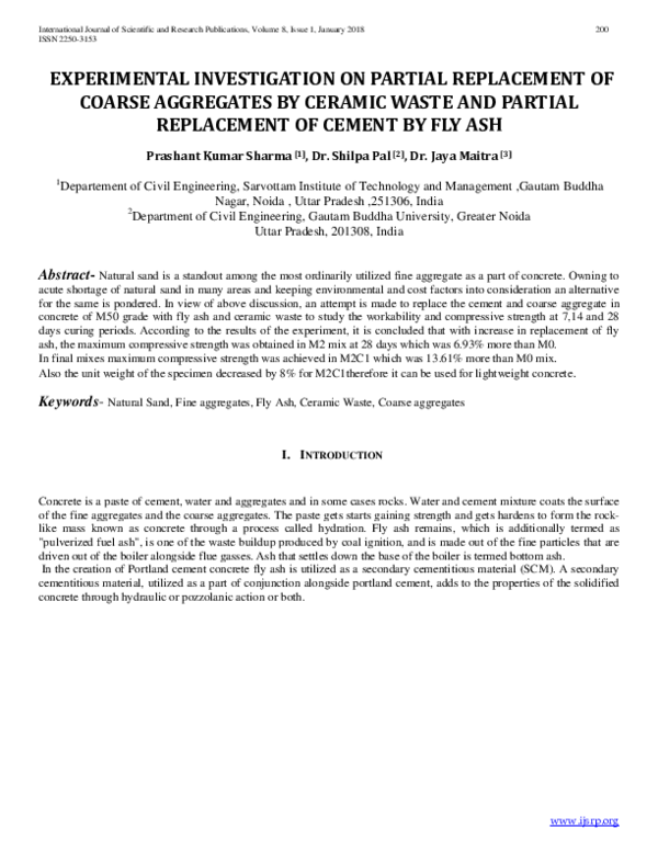 (PDF) Experimental Investigation on Partial Replacement of Coarse ...