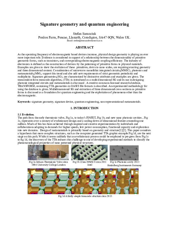(PDF) Signature geometry and quantum engineering