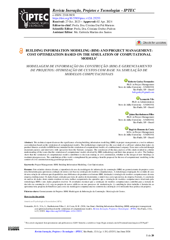 (PDF) Building Information Modeling (BIM) and project management