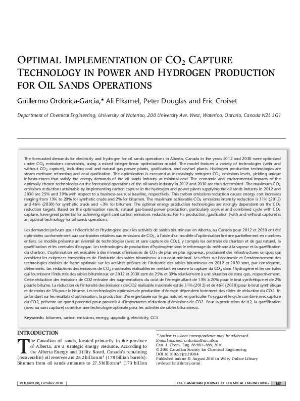 (PDF) Optimal implementation of CO2 capture technology in power and ...