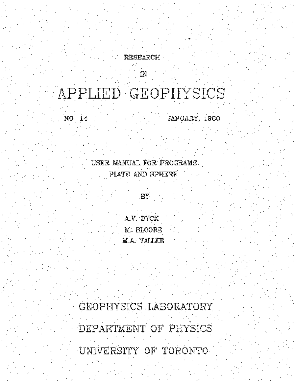 (PDF) User Manual for Programs PLATE and SPHERE