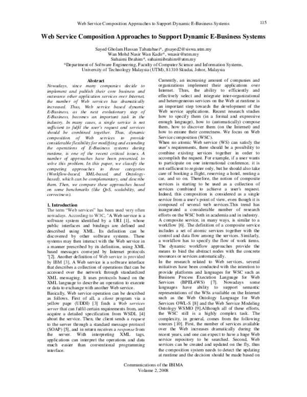 (PDF) Web Service Composition Approaches to Support Dynamic E-Business ...