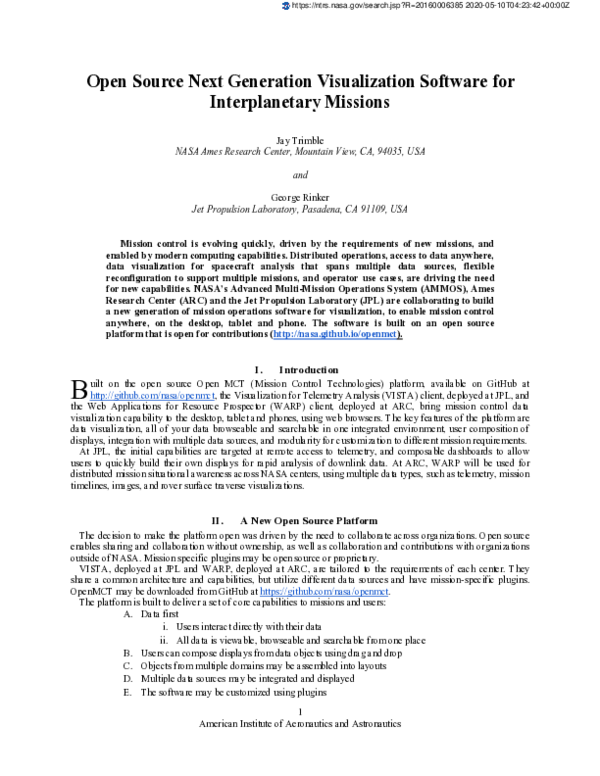 (PDF) Open Source Next Generation Visualization Software for ...