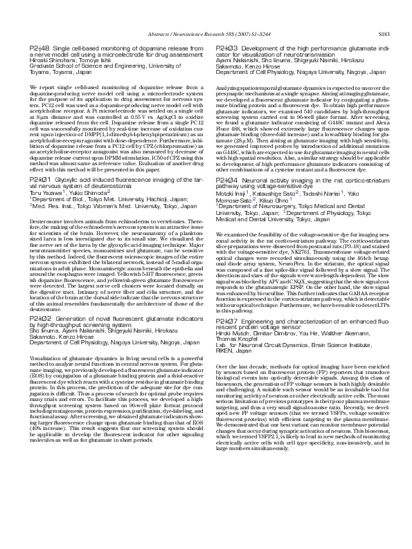 (PDF) Development of the high performance glutamate indicator for ...