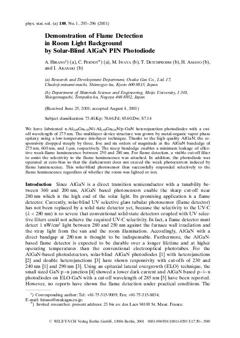 (PDF) Demonstration of Flame Detection in Room Light Background by ...