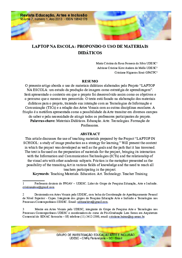 (PDF) Laptop Na Escola Propondo O Uso De Materiais Didáticos Adriane