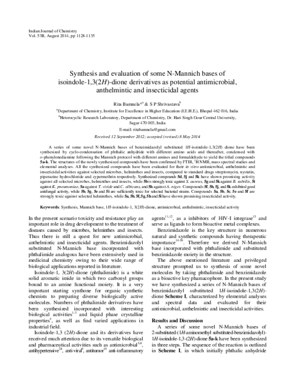 (PDF) Synthesis and evaluation of some N-Mannich bases of isoindole-1,3 ...