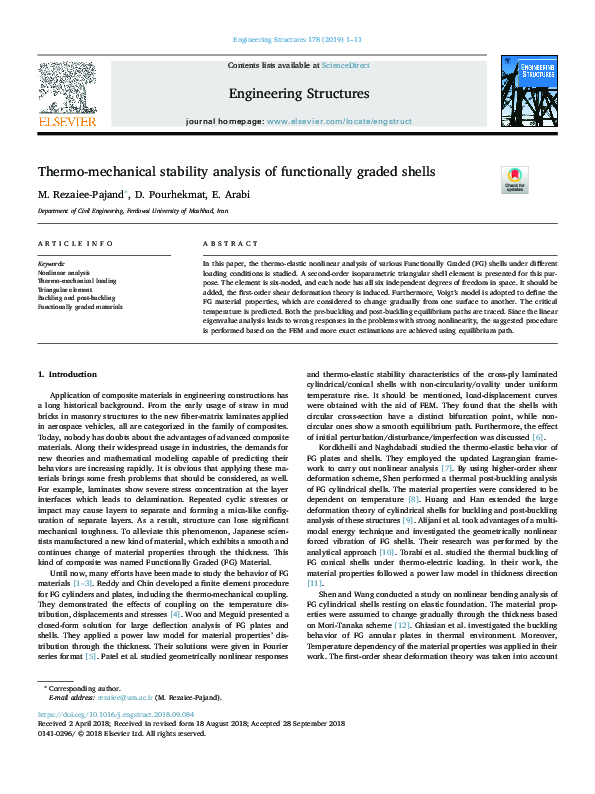 (PDF) Thermomechanical Stability Analysis of Functionally Graded Thin ...