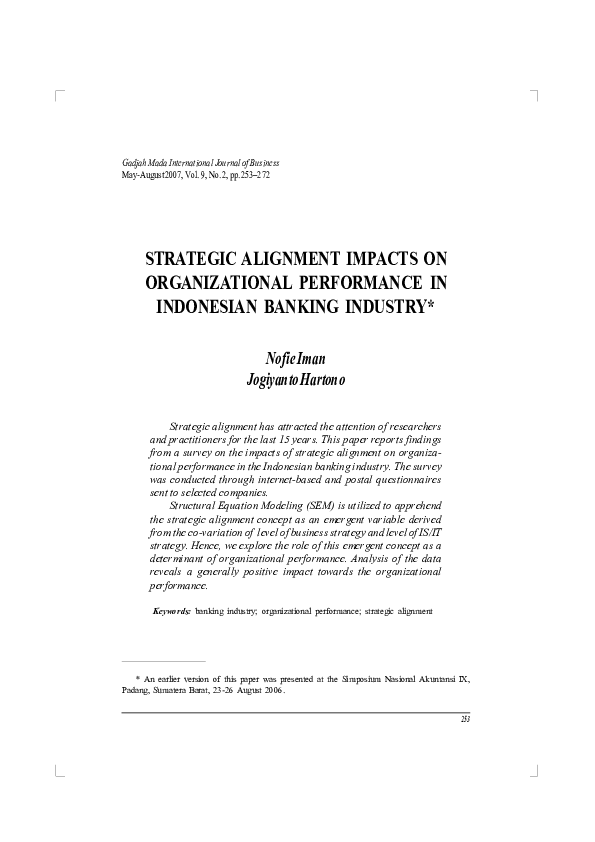 (PDF) Strategic Alignment Impacts on Organizational Performance in ...