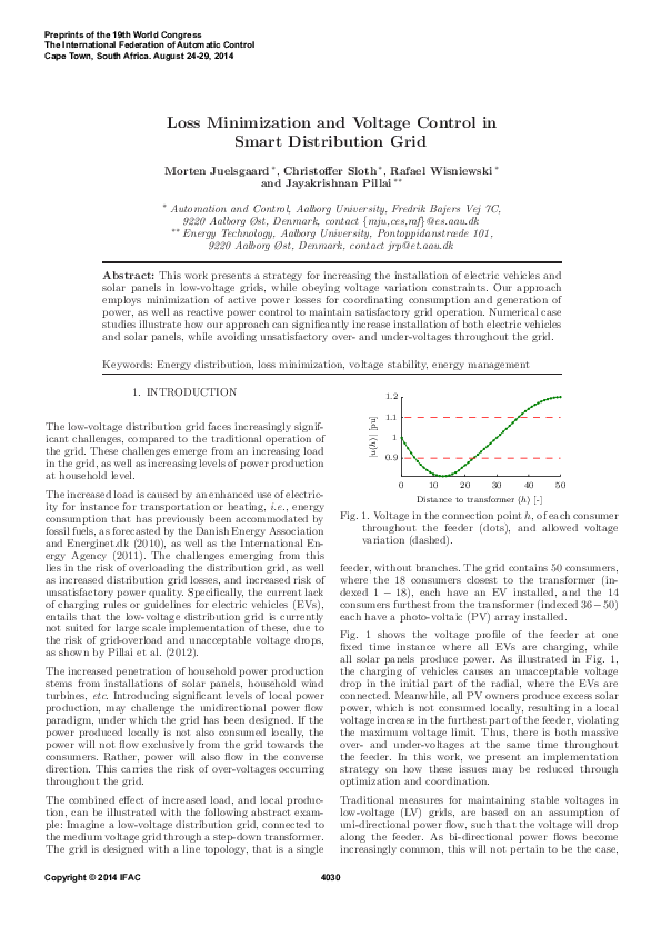 (PDF) Loss Minimization and Voltage Control in Smart Distribution Grid