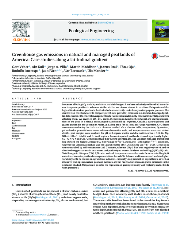 (PDF) Greenhouse gas emissions in natural and managed peatlands of ...
