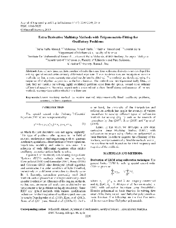 (PDF) Extra Derivative Multistep Methods with Trigonometric-Fitting for ...