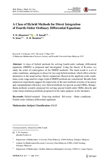 (PDF) A Class of Hybrid Methods for Direct Integration of Fourth-Order ...